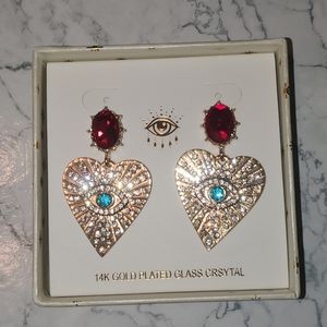 Arm Candy Evil Eye Heart Earrings